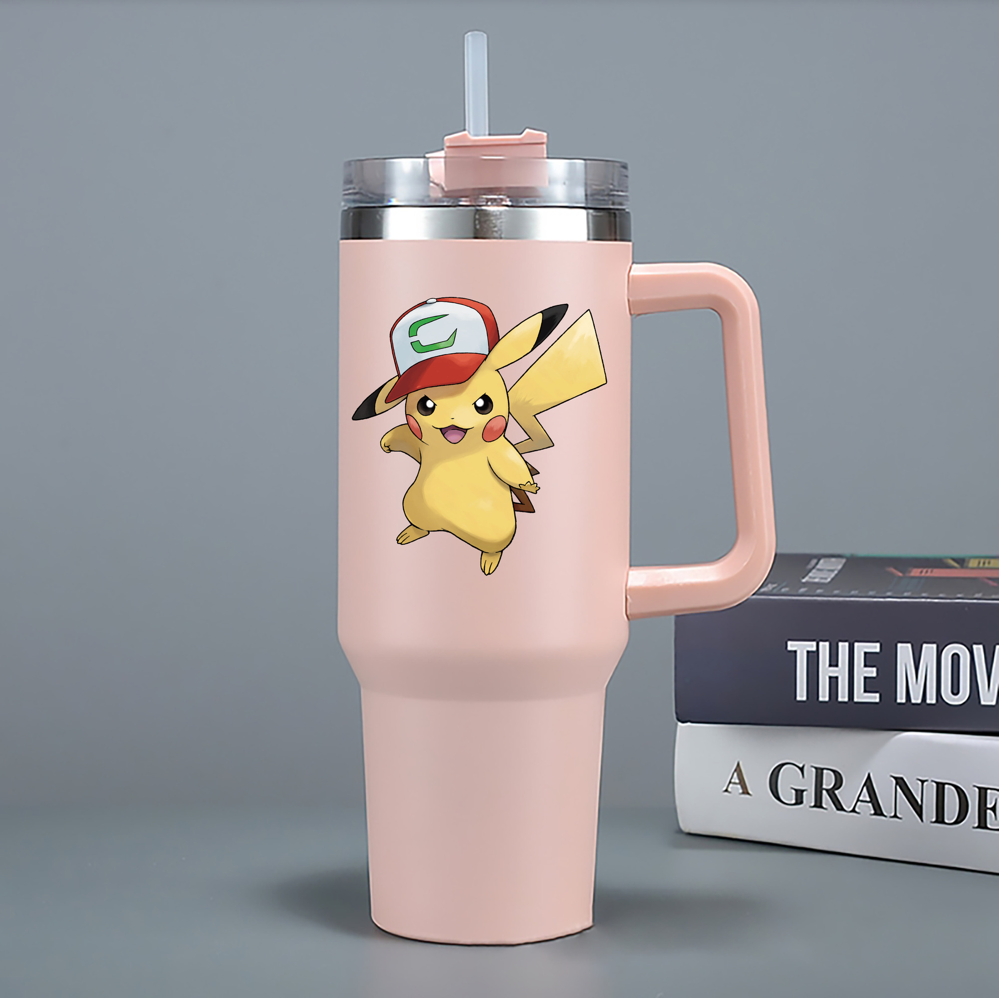 （画像用） ポケットモンスター Pokémon 1200mL車用タンブラー - クリスタルステッカー（プラスチックストロー付き）